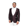 Alberto Nardoni Plum White Shawl Lapel Shiny Tuxedo