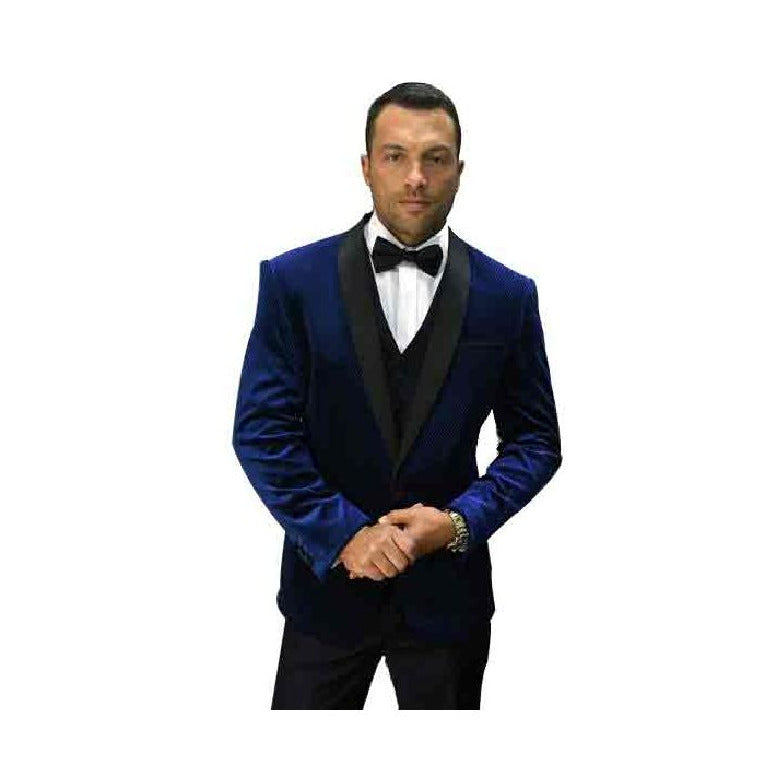 Alberto nardoni Peak lapel super 150s wool tuxedo with double breasted vest flat front pants 1 button style main image 1