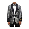 Alberto Nardoni Silver Black Floral Pattern Tuxedo