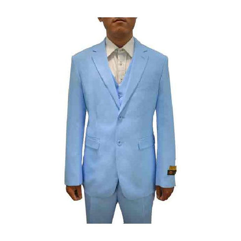 Alberto Nardoni Sky Blue Two Button Notch Lapel Suit