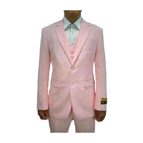 Alberto Nardoni Two Button Notch Lapel Suit In Pink