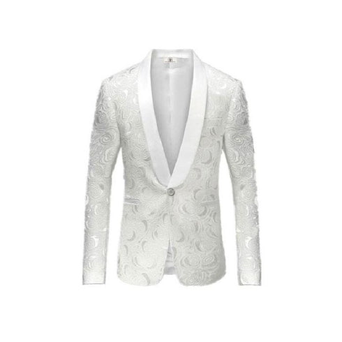 Alberto Nardoni White Paisley Shawl Sport Jacket