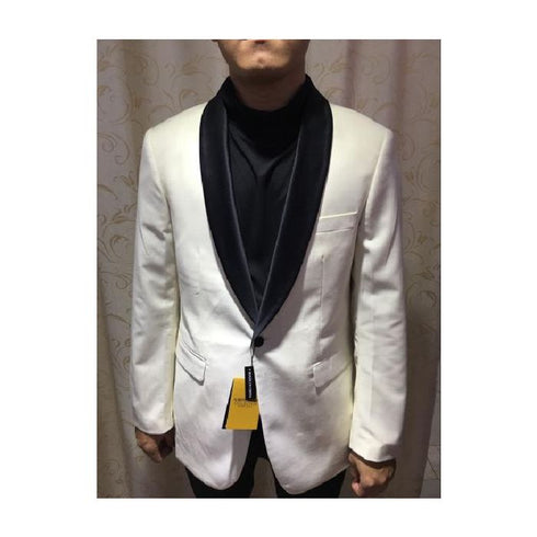 Alberto Nardoni White Shawl Lapel Brand Blazer Overcoat