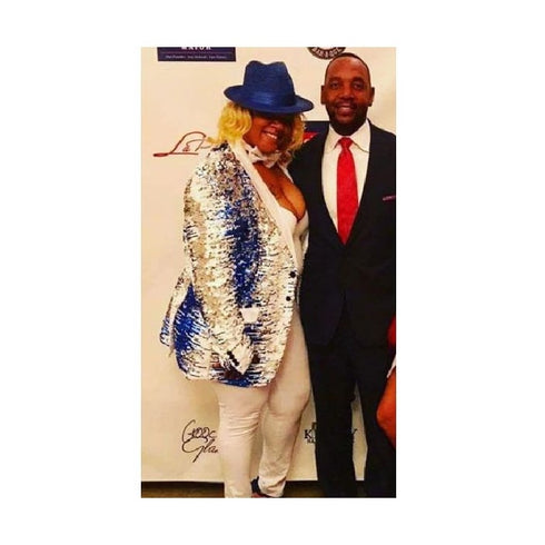 Alberto Nardoni White Royal Blue Sport Coat Jacket