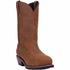 Dan Post Men’s Albuquerque 12 Round Toe Mid Brown and Tan Leather Cowboy Boot
