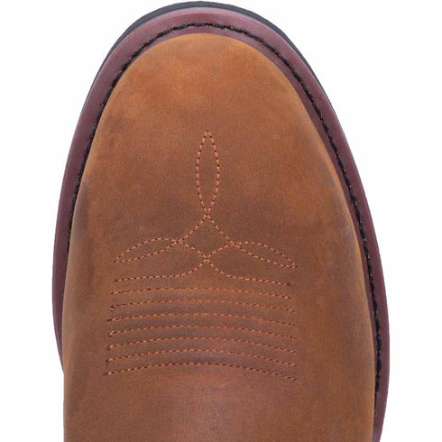Dan Post Men’s Albuquerque 12 Round Toe Mid Brown and Tan Leather Cowboy Boot