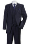 Mens 2 Button Vested Bold Gangster Pinstripe Suit in Navy