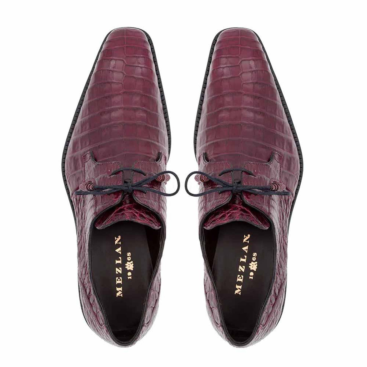 Mezlan 1968‎ burgundy slip on 8 Mezlan Burgundy Crocodile Shoes Men Plain Toe Anderson main image 2