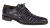 Men's Crocodile Lace Up Anderson Blue By Mezlan Made In Spain Brand