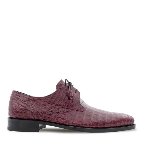 Men's Crocodile Lace Up Anderson Burgundy By Mezlan Made In Spain Brand
