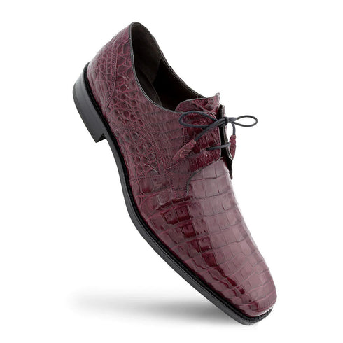 Men's Crocodile Lace Up Anderson Burgundy By Mezlan Made In Spain Brand