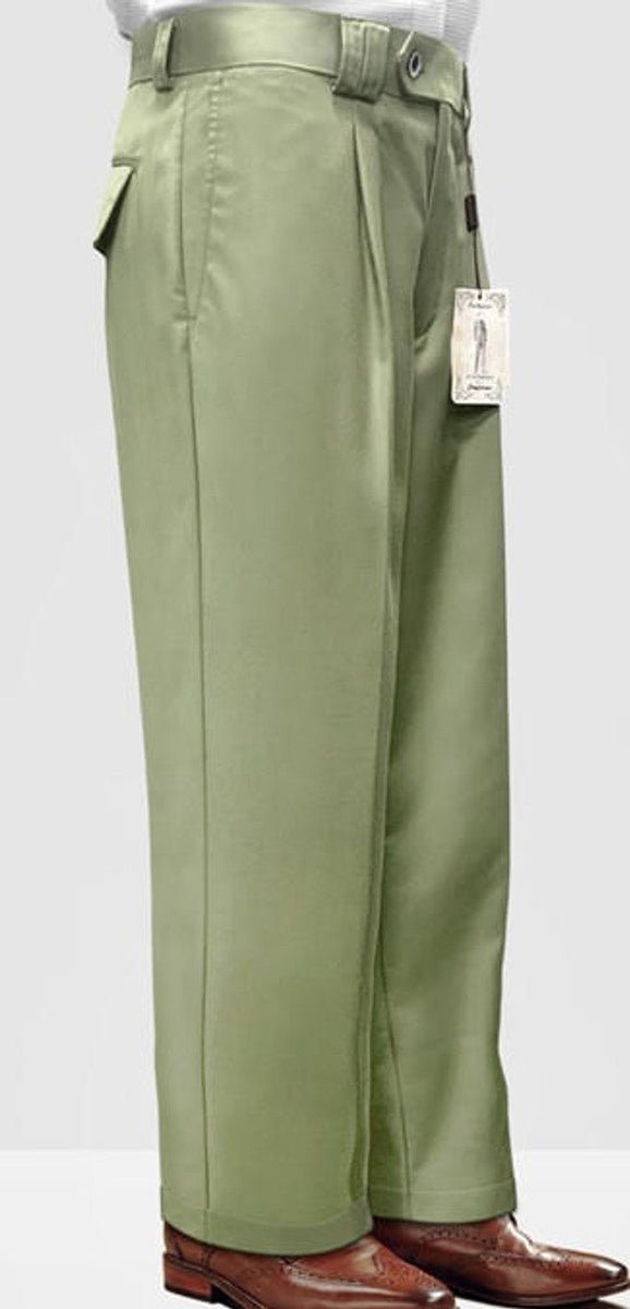 Apple Green Washed Satin Wide Leg Pant