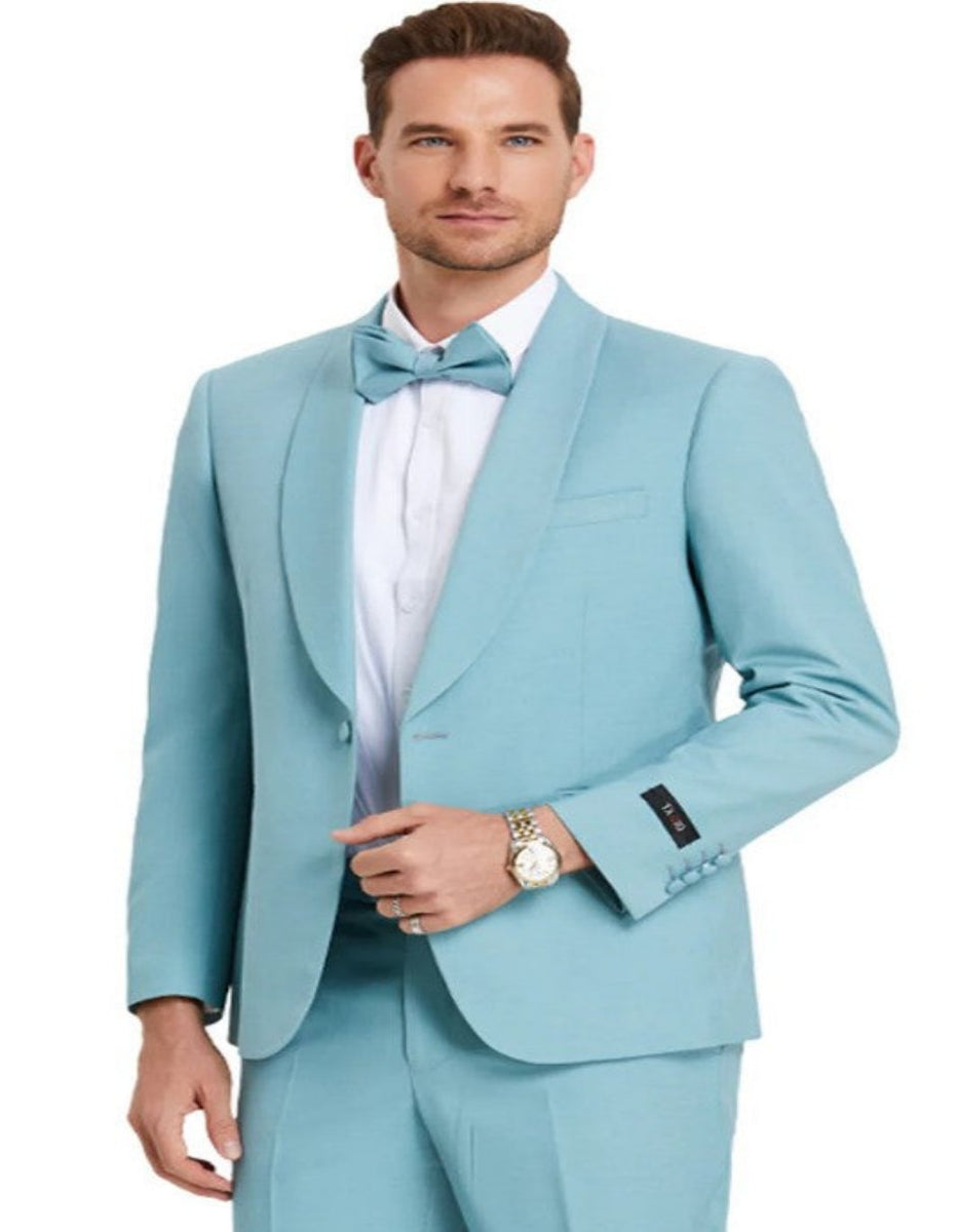 Custom prom suit, blue clear main image 0