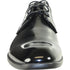 Bravo Mens Classic Patent Textured Tuxedo Oxford Lace Up Dress Shoe in Black