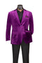 Velvet Regular Fit Fashion Jacket in Purple