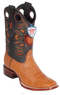 Wild West Botas de Panza de Avestruz Horma Square Toe Miel