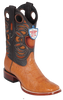 Wild West Botas de Panza de Avestruz Horma Square Toe Miel