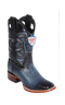 Wild West Botas de Panza de Avestruz Horma Square Toe Blue Jeans