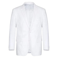 Mens Basic Two Button Classic Fit Linen Summer White Suit