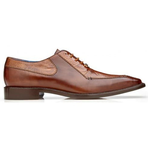 Belvedere Biagio Antique Peanut Genuine Ostrich Leg Soft Calf Shoes