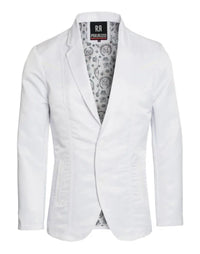 Men’s White Western Blazer – Slim Fit Shiny Finish Casual & Formal Party Jacket