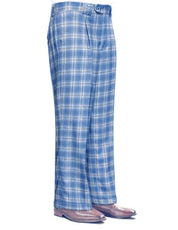 Statement Clothing | Wide Leg Plaid Pants Blue