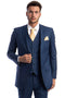 Men's Vested Two Button Solid Color Wedding & Business Suit In Indigo Blue