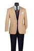 Modern Fit Tan Houndstooth Pattern Jacket