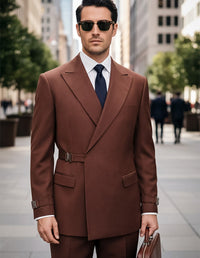 2PC Italian Super 200's Wool Suit Modern Fit in Copper