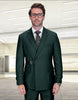 2PC Italian Super 200's Wool Suit Modern Fit in Hunter