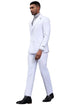 White Wedding Suit For Men - Perfect For Groom - Men's Designer Stacy Adams Classic Double Breasted Suit In White