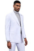 White Wedding Suit For Men - Perfect For Groom - Men's Designer Stacy Adams Classic Double Breasted Suit In White