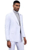 White Wedding Suit For Men - Perfect For Groom - Men's Designer Stacy Adams Classic Double Breasted Suit In White