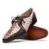 Marco Di Milano Caribe Men's Shoes Rustic White & Brown Genuine Hornback Caiman Crocodile Dress Derby Oxfords