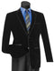 Black Slim Fit Velvet Sport Coat Single Breasted 2 buttons