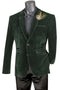 Emerald Green Slim Fit Velvet Sport Coat Single Breasted 2 buttons