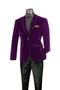 Purple Slim Fit Velvet Sport Coat Single Breasted 2 buttons
