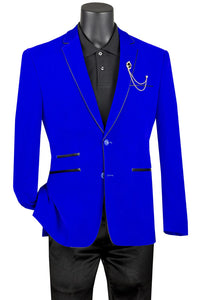 Royal Slim Fit Velvet Sport Coat Single Breasted 2 buttons