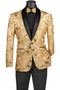 Champagne Embroidery Slim Fit Jacket Shawl Lapel with Bow Tie