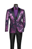 Lavender Slim Fit Fashion Jacket Shawl Lapel with Bow Tie