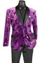(2XL) Slim Fit Purple Velvet Jacket