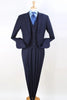 Mens Two Button Classic Fit Vested Navy Suit