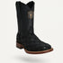 Los Altos Men's Black Matte Genuine Pirarucu Wide Square Toe Boot