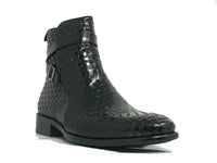 Carrucci Basket Weave Calfskin Buckle Boot