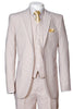 Mens 2 Button Vested Summer Seersucker Suit in Tan