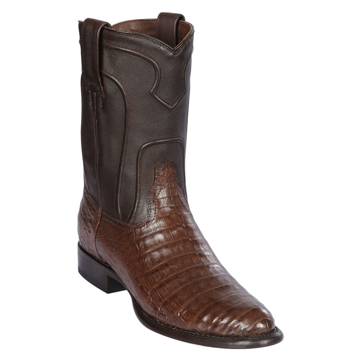Los Altos Boots - Mens Dress Cowboy Boot - Low Priced Caiman Belly Roper Boots-  in Brown