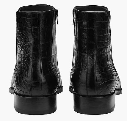 Belucci Black Genuine Alligator Skin Boots By Mezlan Made In Spain Brand