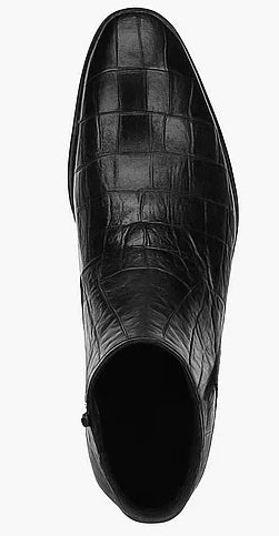 Belucci Black Genuine Alligator Skin Boots By Mezlan Made In Spain Brand