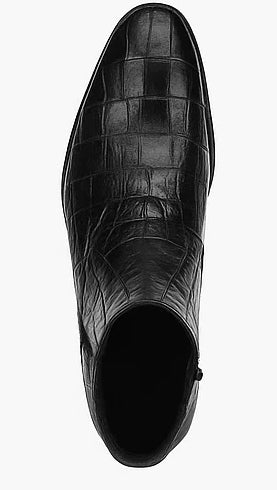 Belucci Black Genuine Alligator Skin Boots By Mezlan Made In Spain Brand