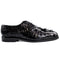 Mens Belvedere Colombo Caiman Crocodile Hornback Dress Shoe in Black